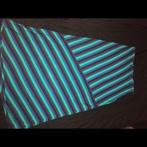 Blue Stripped Maxi Skirt